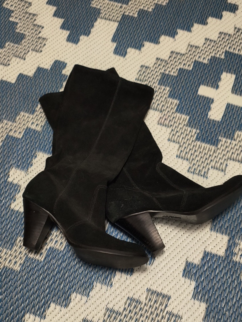 Alfani Black Suede Mid-Calf Heeled Boots